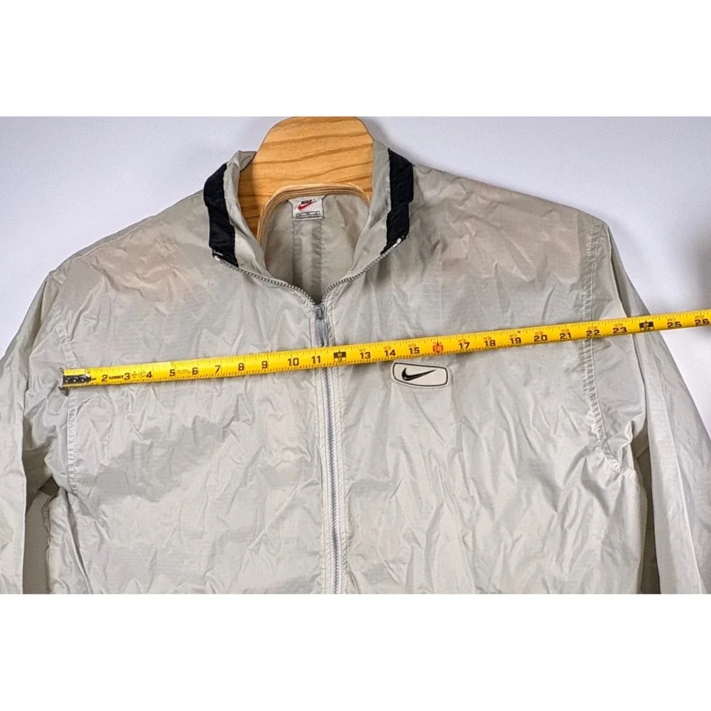 Vintage Nike Men's Windbreaker White Tag XL Zip‎ Up Jacket Stripe Coat